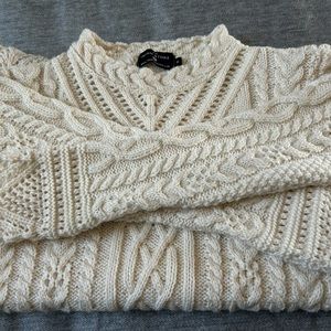 Beautiful Cream Merino Wool Irish Sweater!  New, never worn.